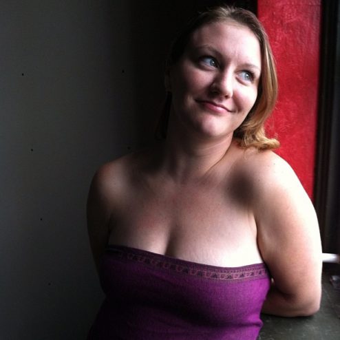 Leah Ashley behind the scenes